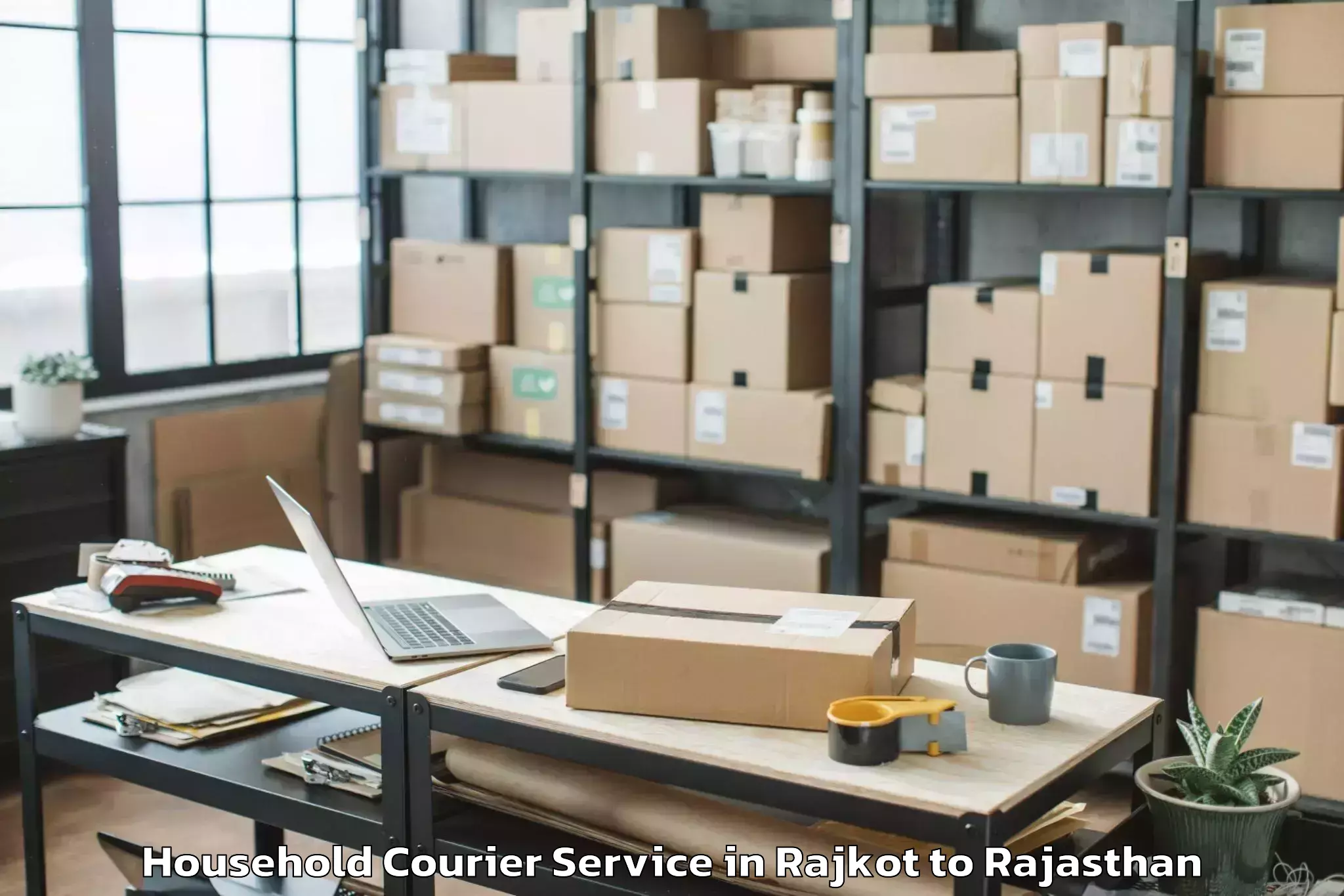 Reliable Rajkot to Iihmr University Jaipur Household Courier